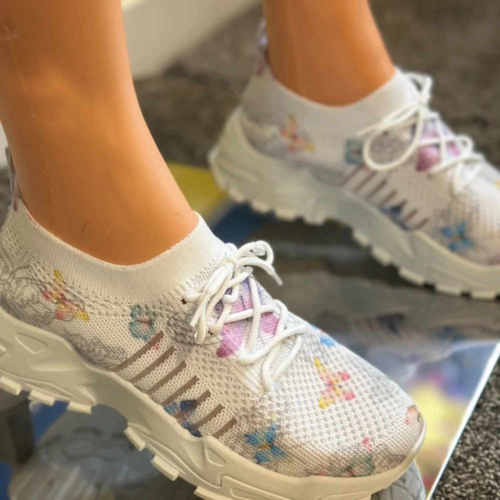 Multicolor Butterfly Women's Sneakers - Picture 5 of 5